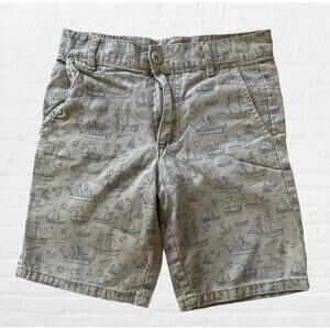 Craft + Flow boys nautical boat print khaki shorts